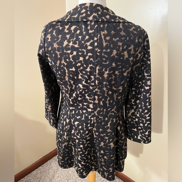 Calvin Klein Leopard Print Ruffled Flounce Front Jacket Sz 4 - Picture 5 of 5
